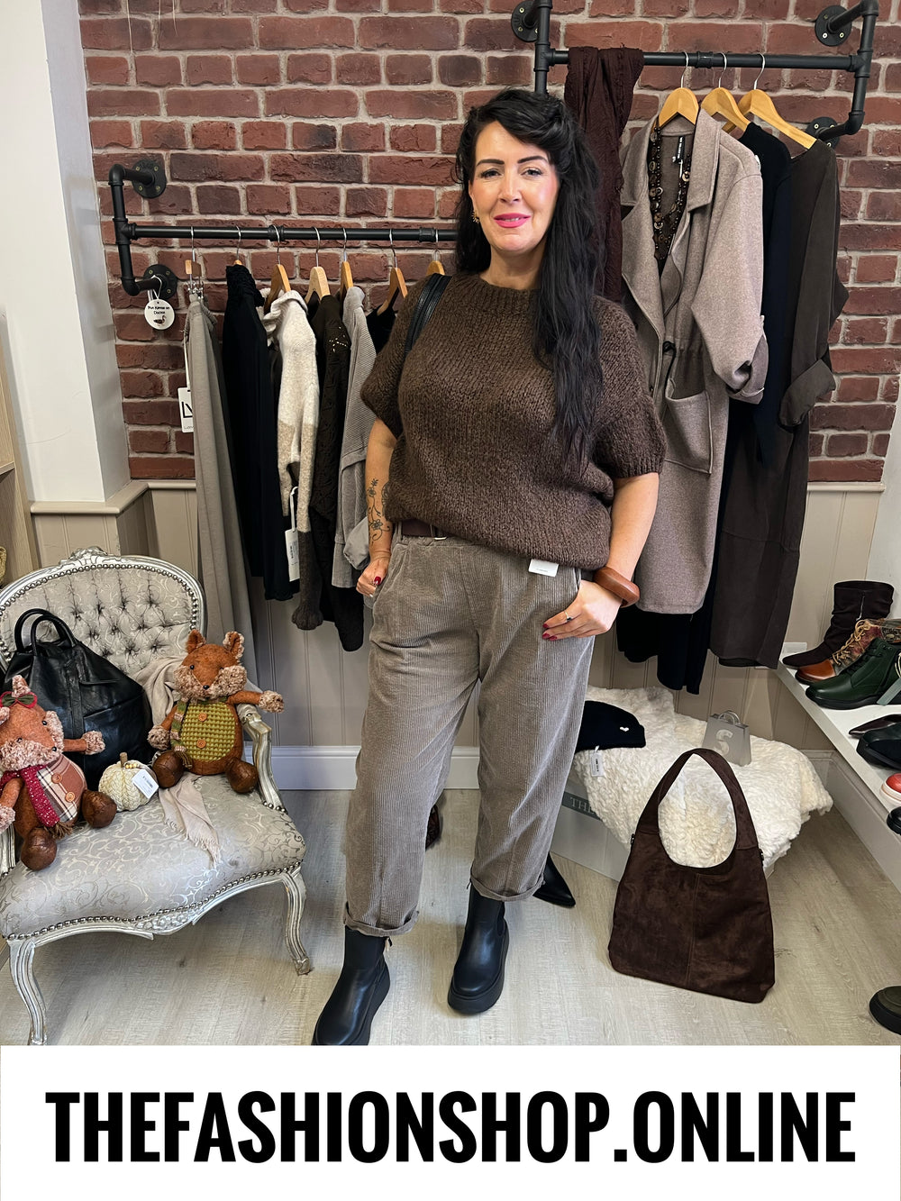 Louisa mocha jumbo cord trousers 10-18
