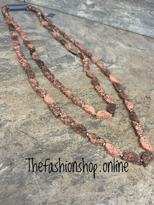 Sarah Tempest wooden beads layered necklace