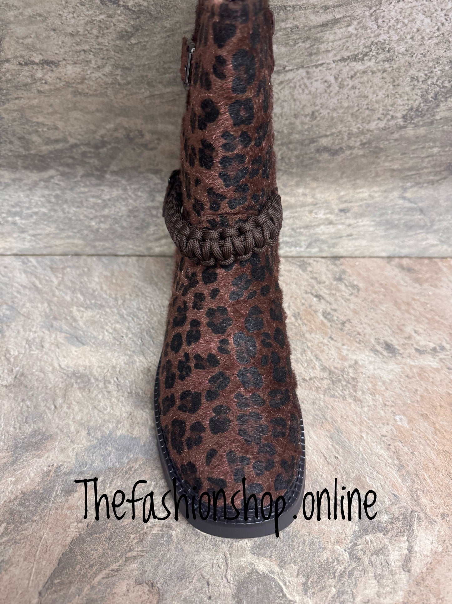 Nina Animal Print biker boots sizes 3-8 (36-41)