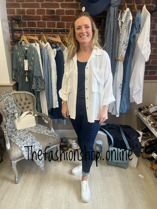 Renee white pocket shirt 12-16