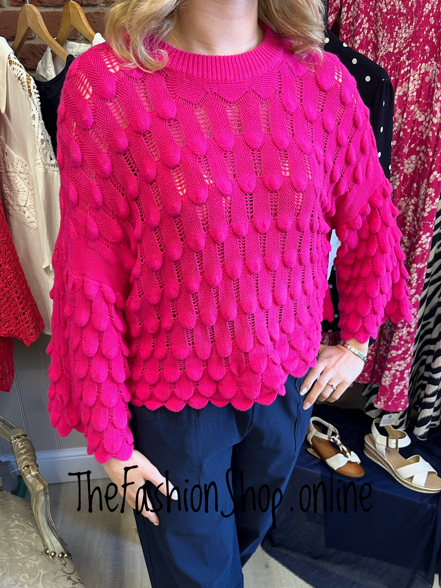Eloise hot pink petal jumper 8-16