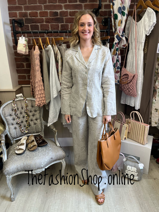 Macey stone linen jacket 8-12