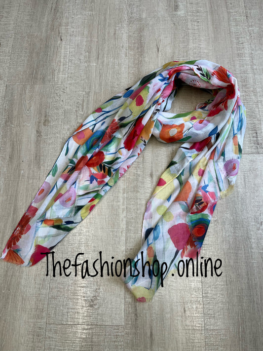 Lua pink summer flowers scarf