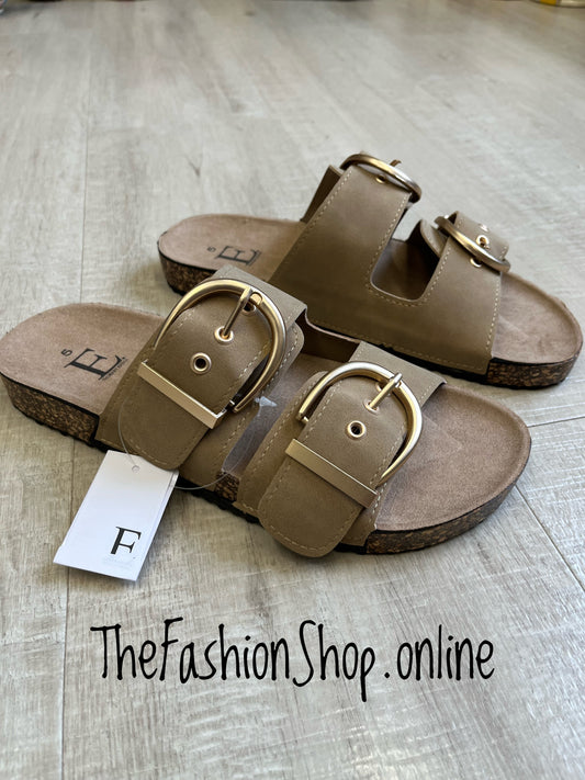 Natalia sand slip on sandals sizes 4-8 (37-41)