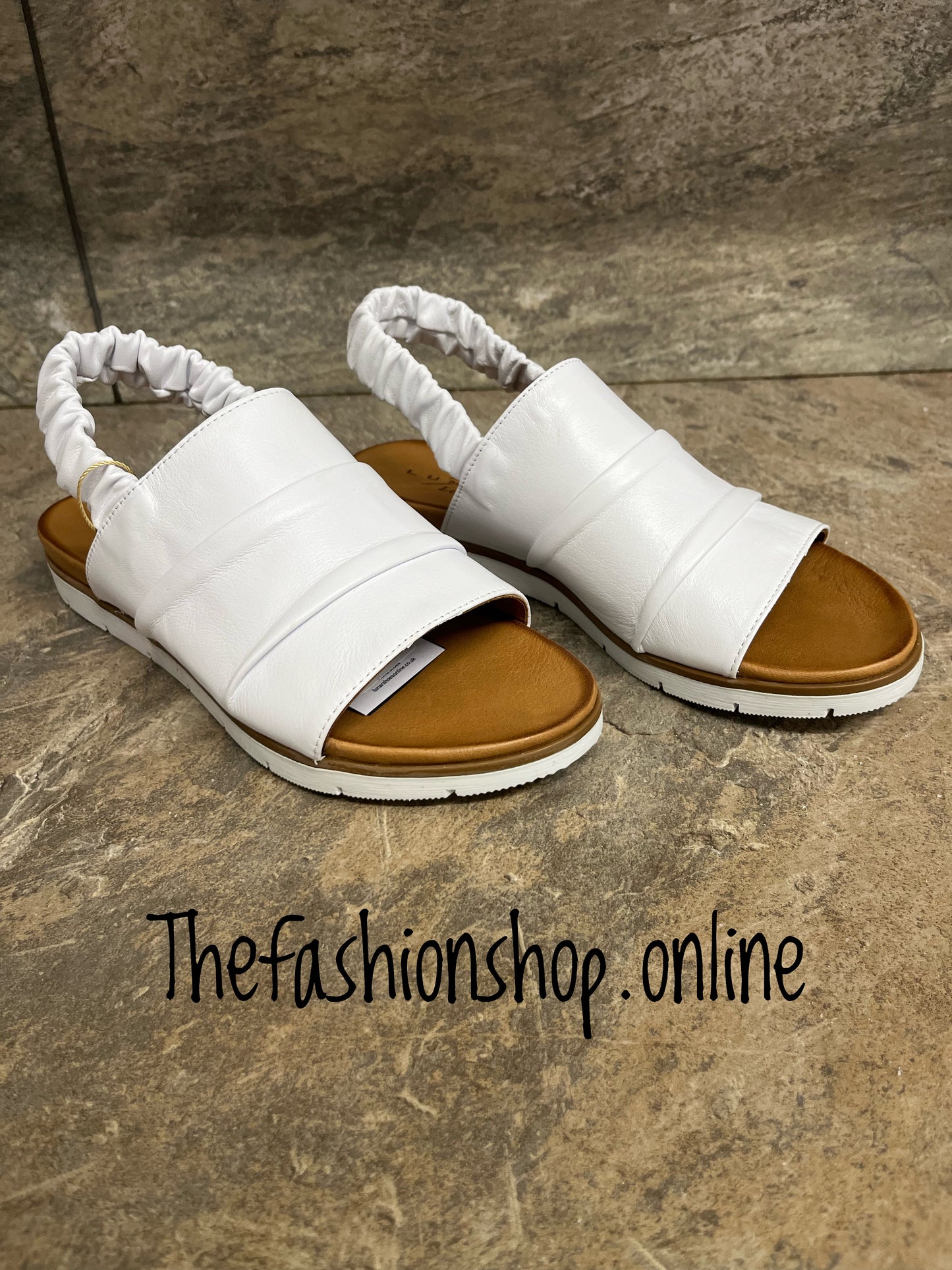 Lunar Samantha white leather sandals sizes 4-8 (37-41)