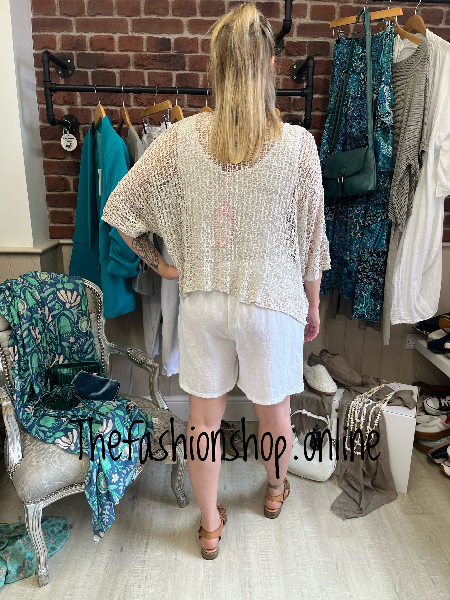 Kayleigh white linen skorts 8-14