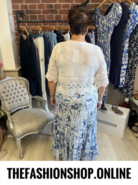 Paloma blue tiered maxi skirt sizes 10-18
