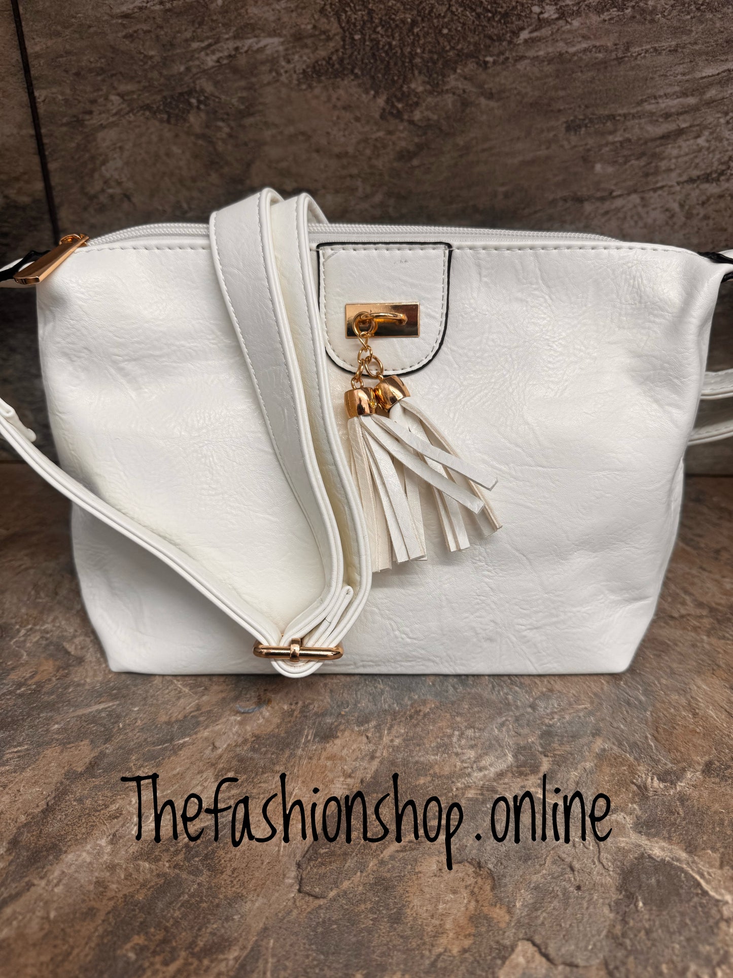 Tanya Tassel Shoulder Bag in White