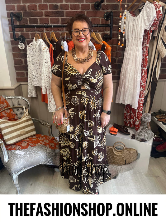 Beth brown and tan summer dress sizes 10-16