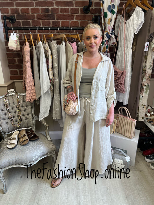 Nadine beige linen shirt/jacket 10-16