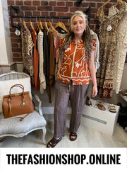 Stevie cinnamon abstract jacket 8-14