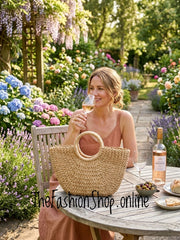 Lola chic camel straw bag