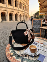 Lucy Black woven handle bag