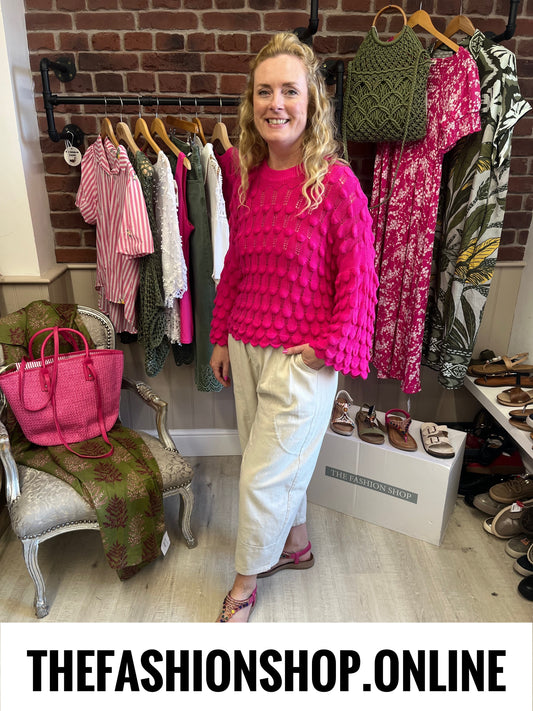 Eloise hot pink petal jumper 8-16