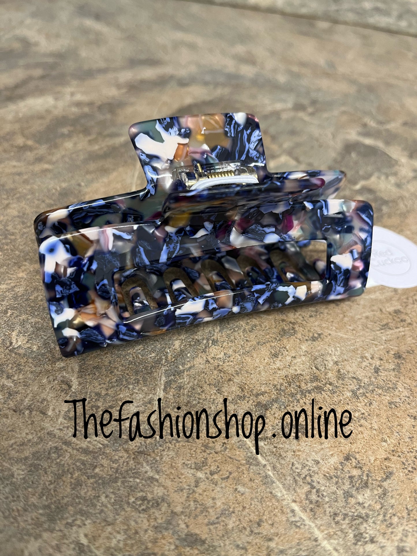 Red Cuckoo navy mottled claw clip