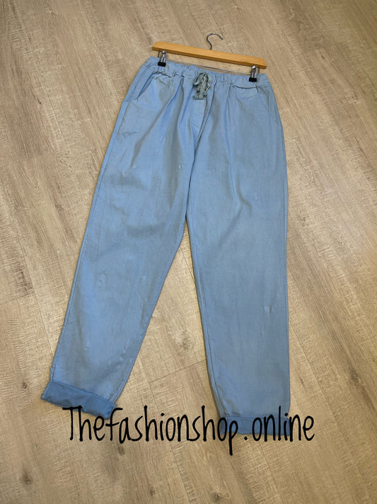 Plus size light blue classic magic trousers 18-24
