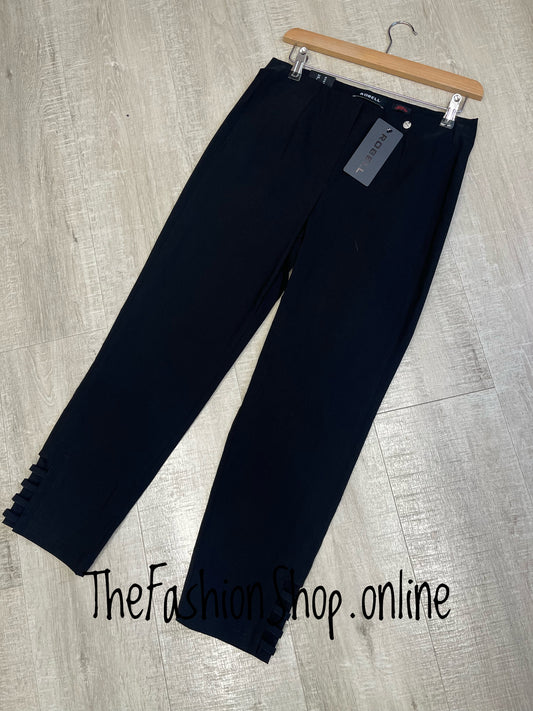 Robell Lena black trousers 25.5 inch inside leg sizes 12-22