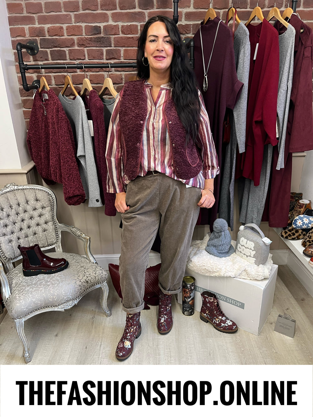 Teddy gilet in wine 8-14
