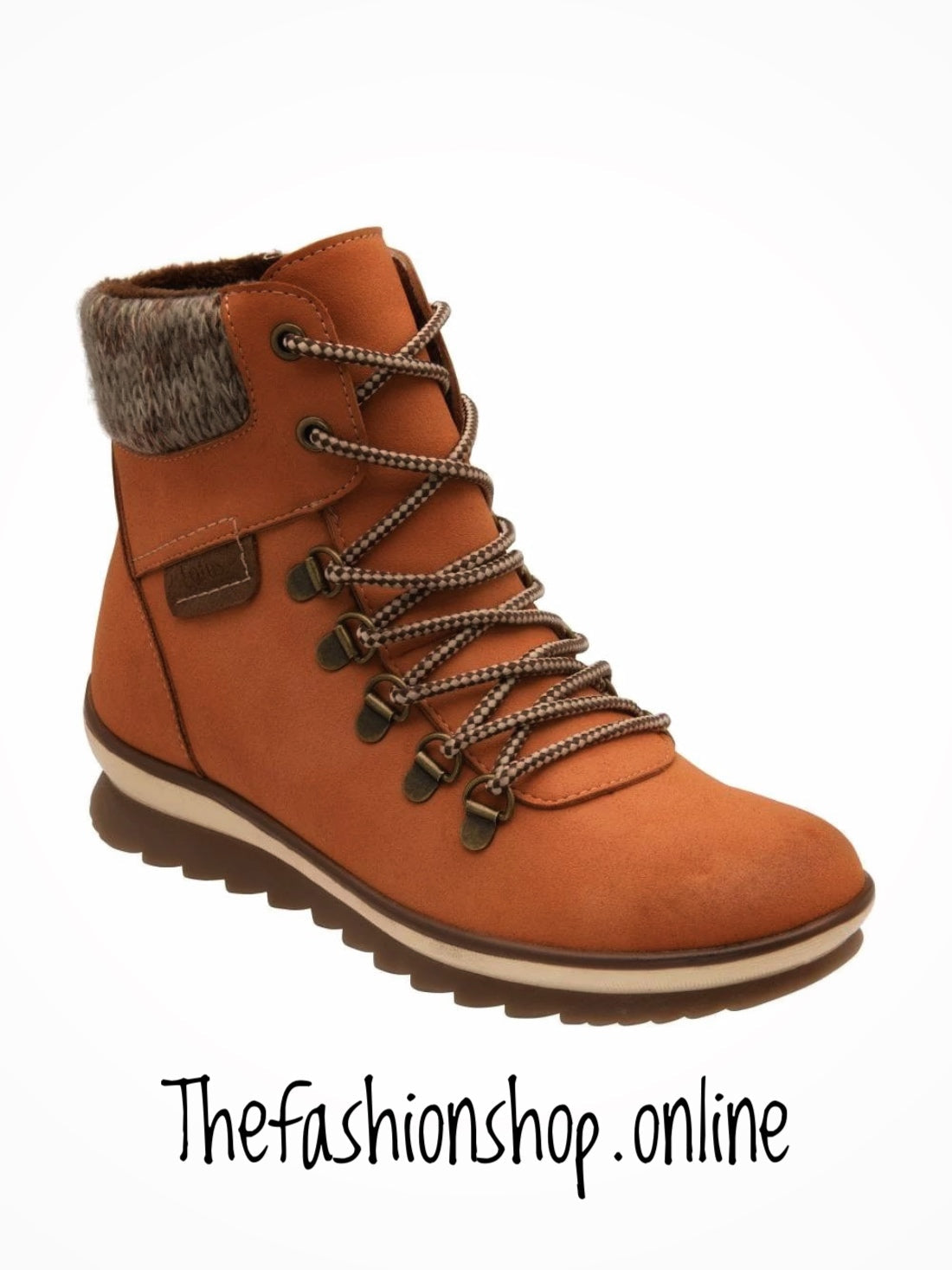 Lotus Libby orange ankle boot with side zip sizes 4-8