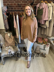 Darcy brick high low ribbed jumper 10-16