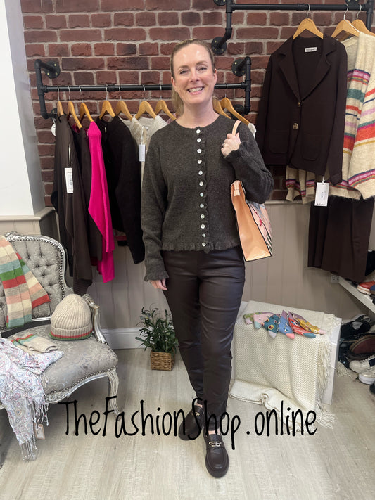 Paloma coffee wool mix cardigan 8-16