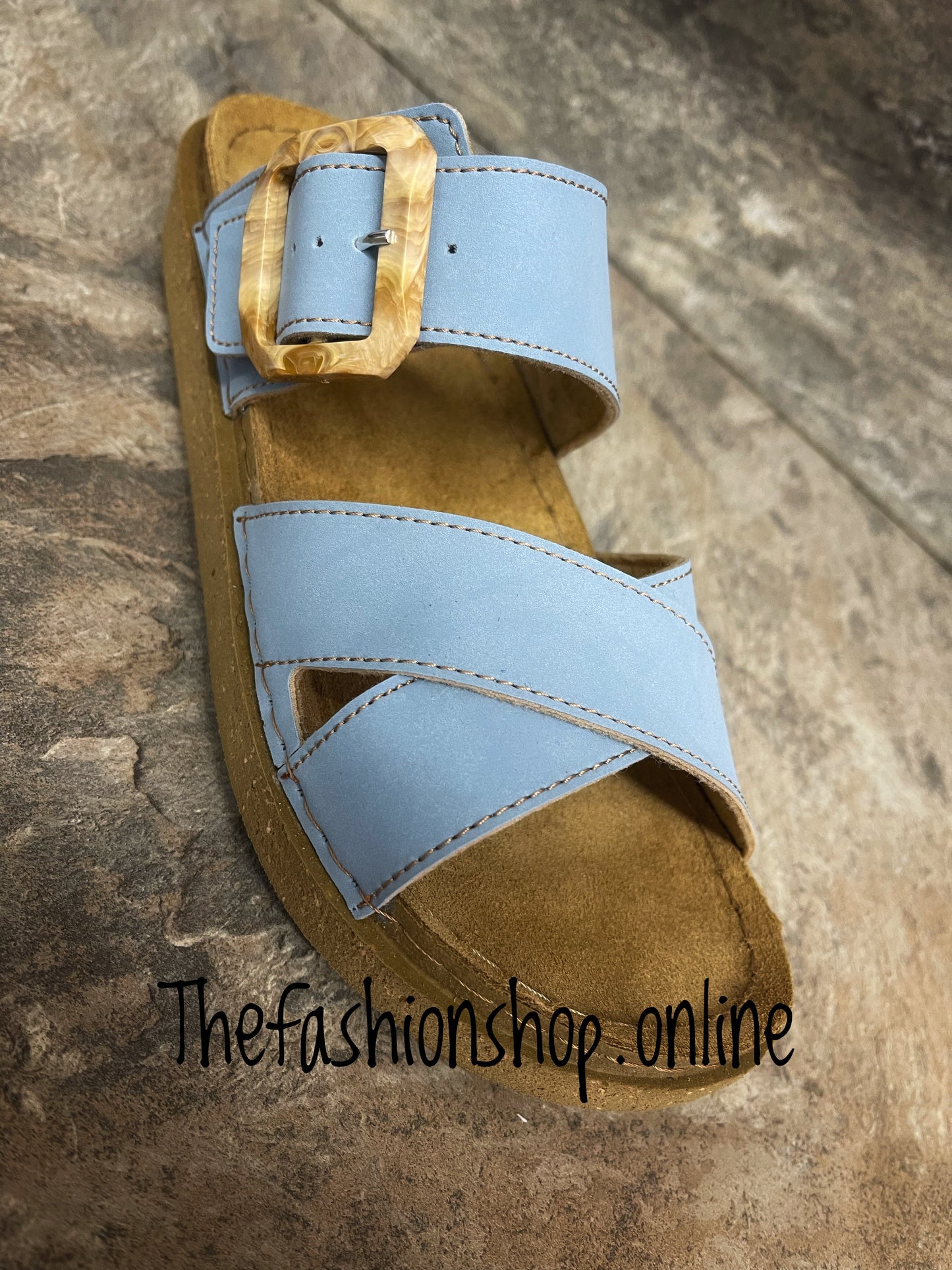 Lotus Assenza blue mule sandal sizes 4-9