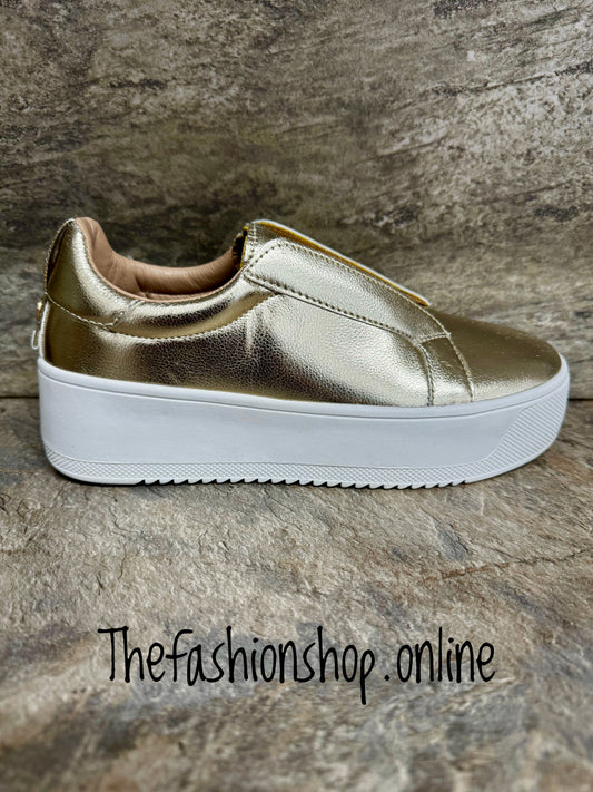 Ella Riva gold slip on trainers sizes 4-8 (37-41)