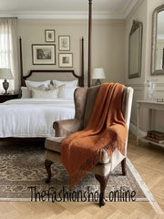 Waffle Knitted Throw in Rust 60x95 inches