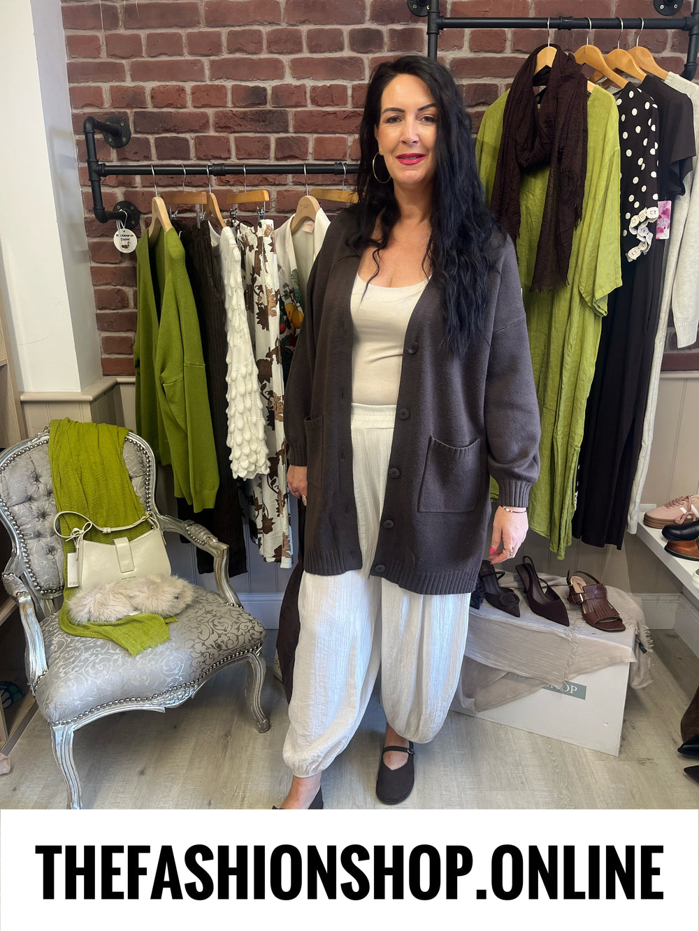 Esther brown longline cardigan 14-20