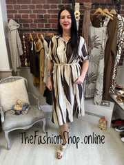Willow coffee and cream shirt dress 12-16
