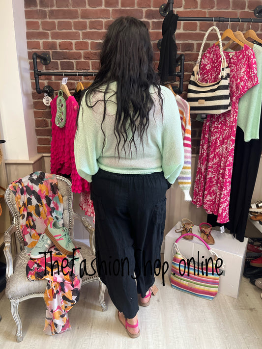 Ada mint tie front shrug 12-22