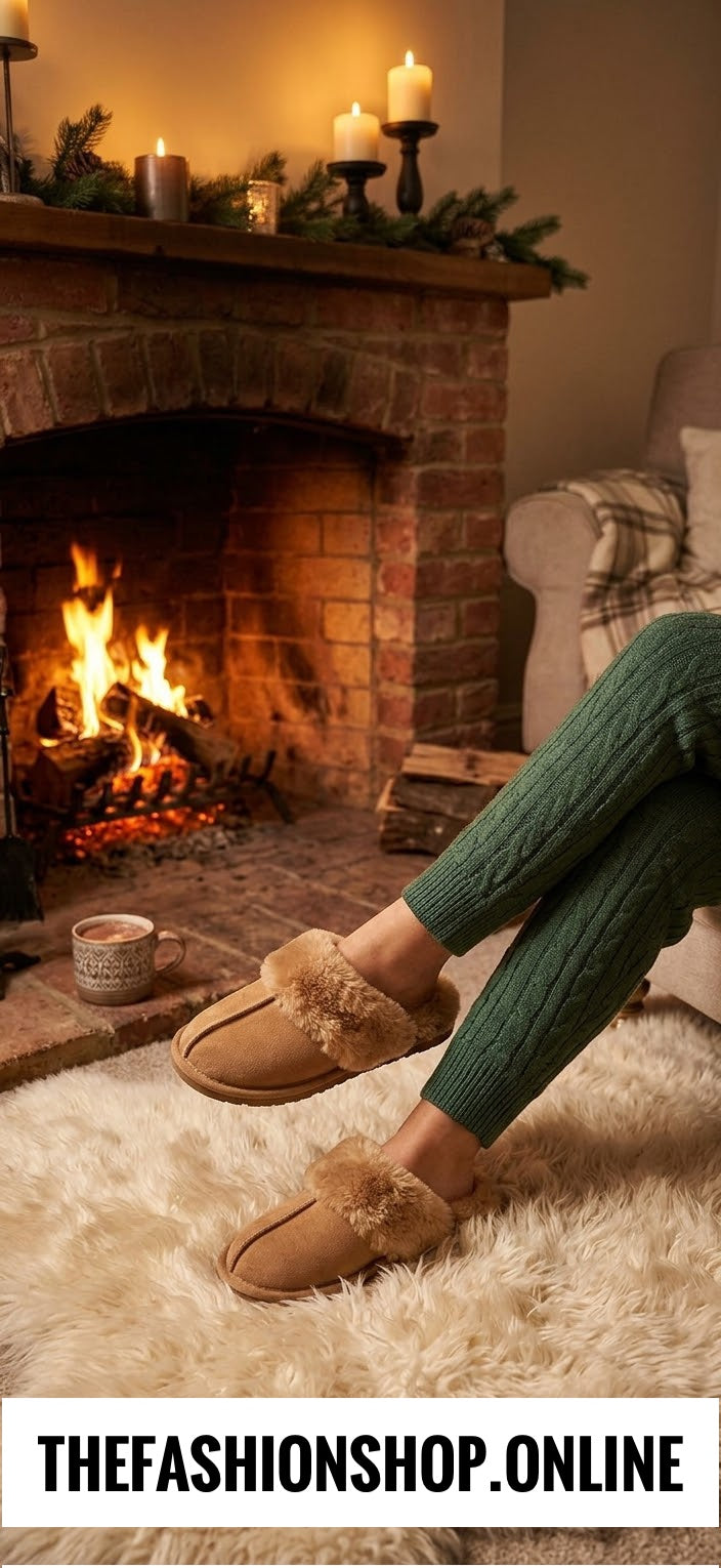 Lola camel faux fur slippers sizes 3-8 (36-41)