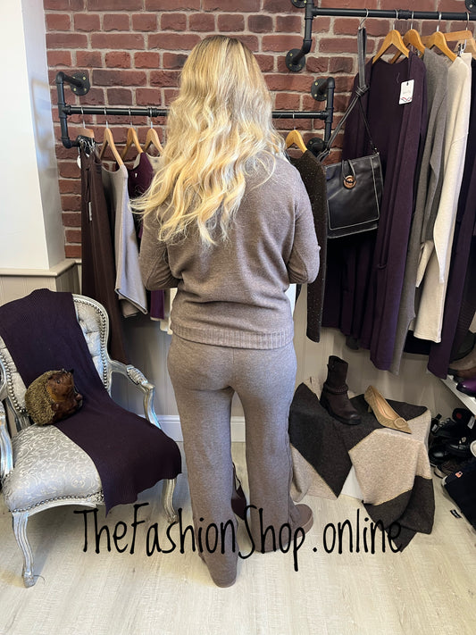 Lily brown cable knit co-ord 8-16