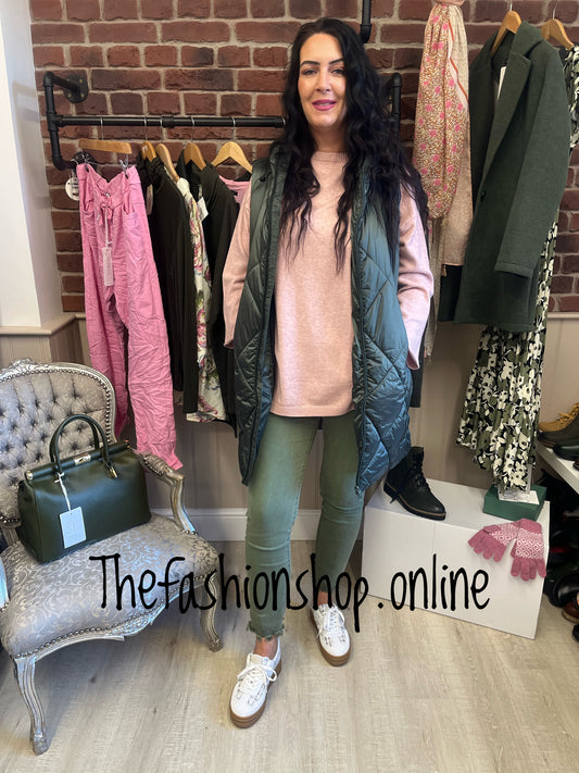 Metallic khaki padded gilet sizes 10-20
