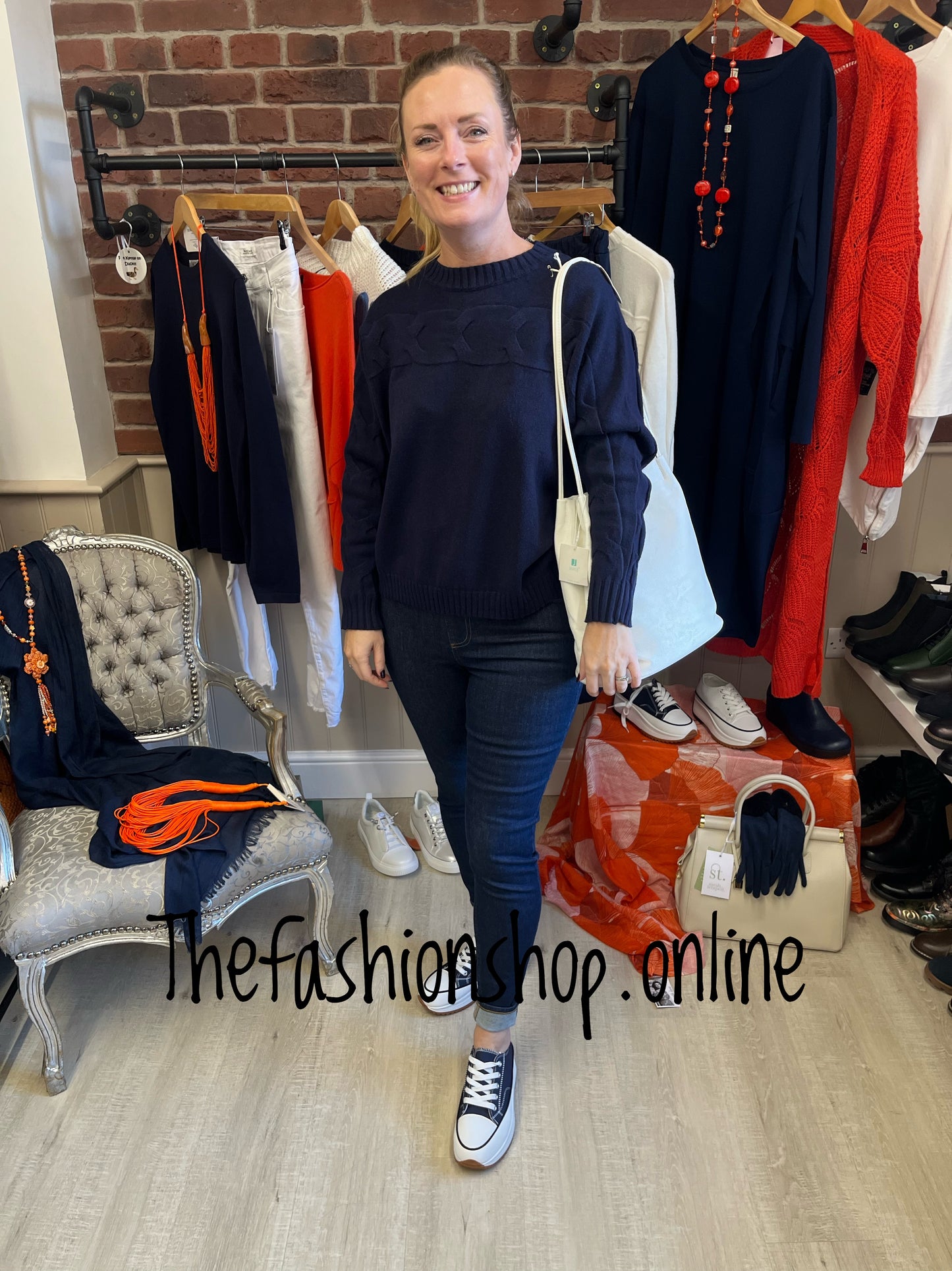 Stacey navy jumper 8-14