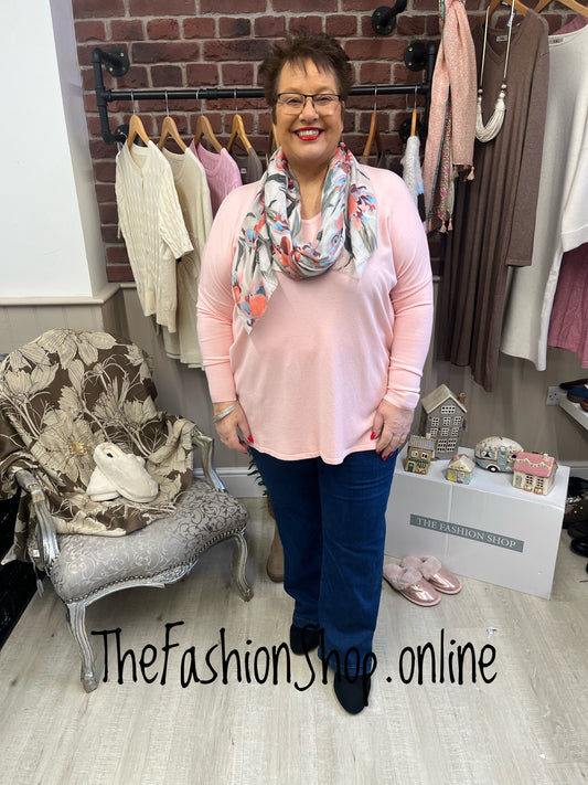 Pammie pink fine knit jumper 16-22