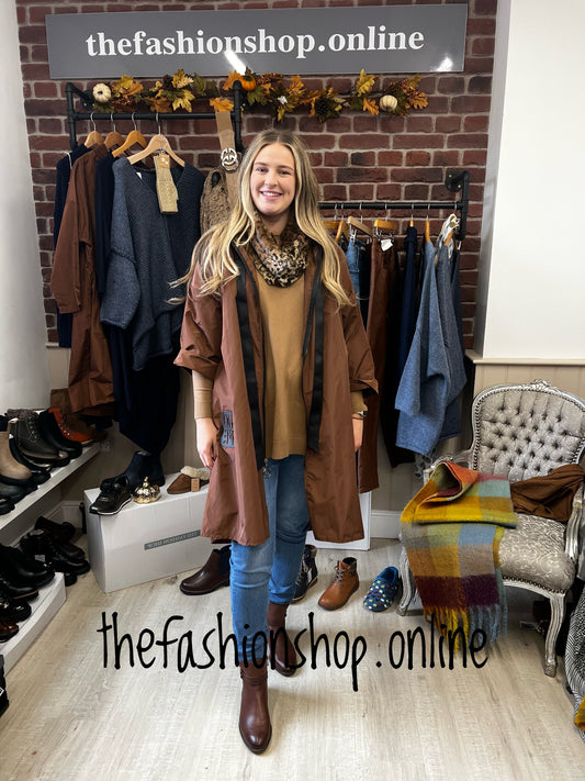 Tan hooded rain mac 12-20
