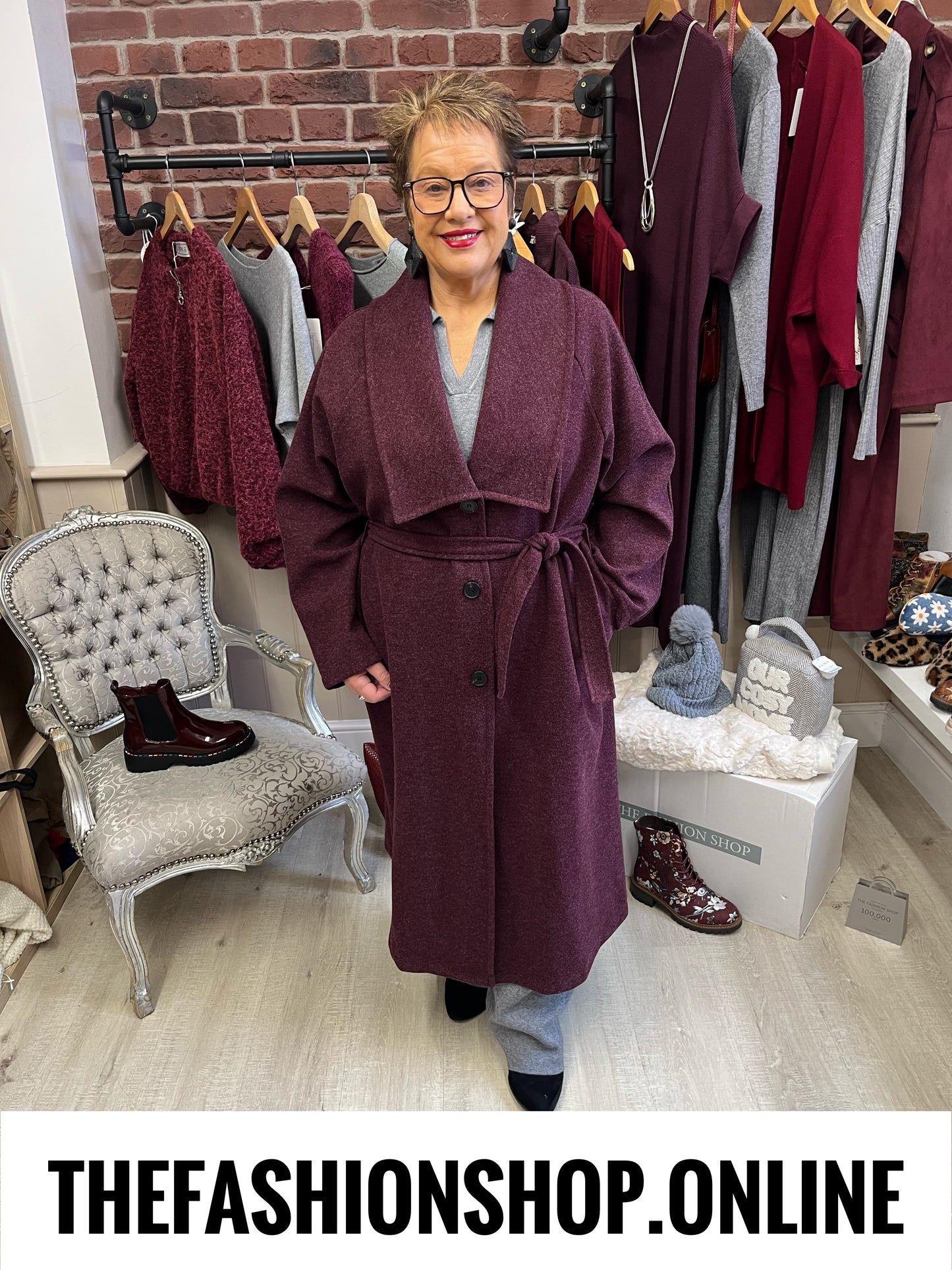 Teagan damson wide collar coat 16-22