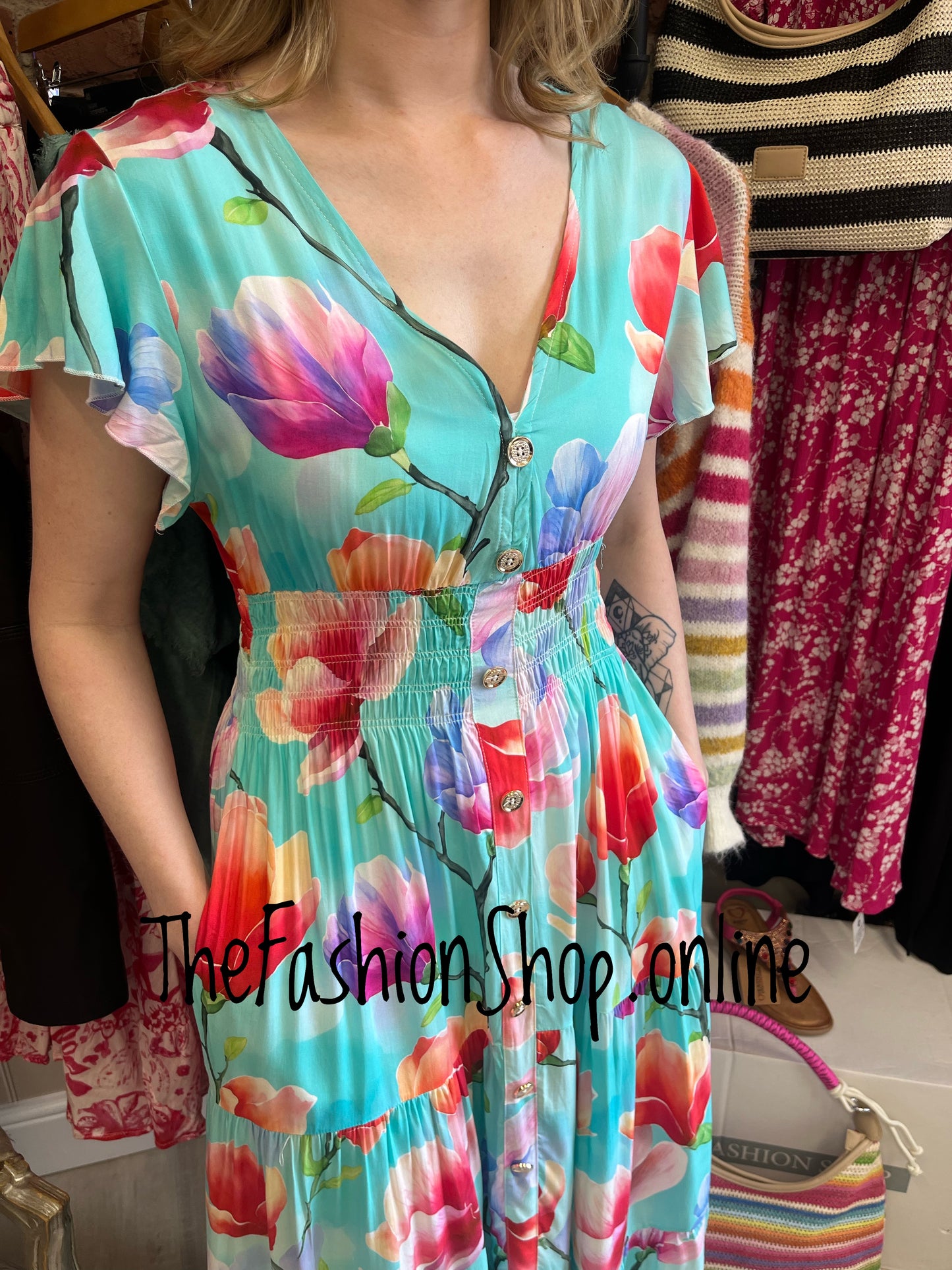 Harmony Blossom Breeze printed Maxi dress 10-18