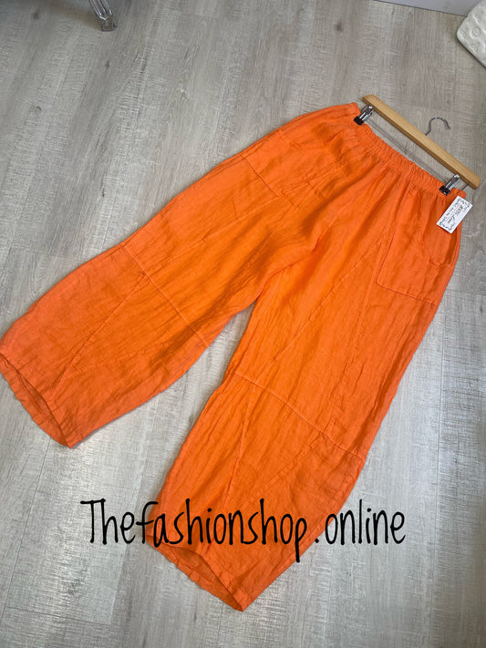 Orange wide leg linen trouser 10-20
