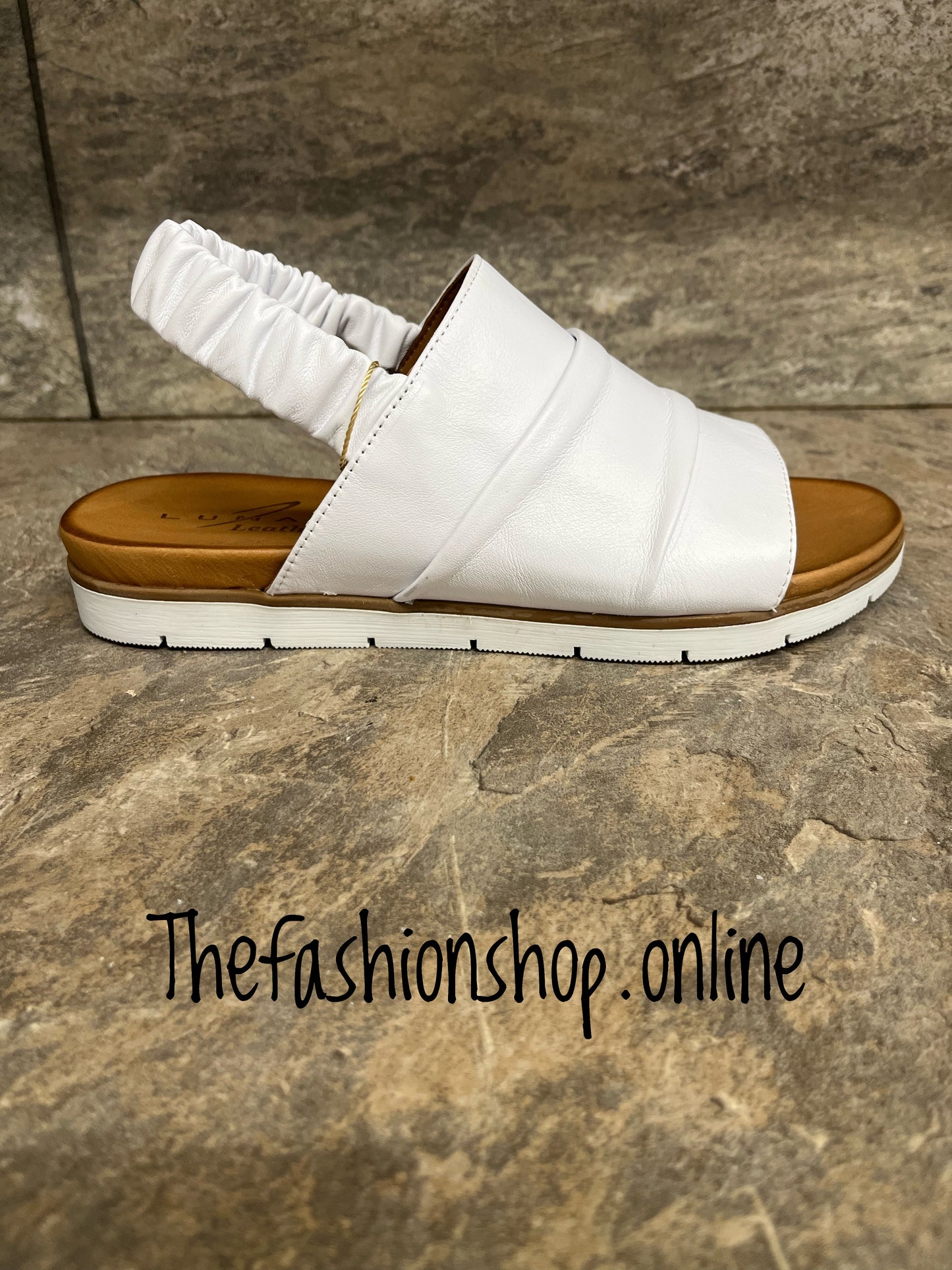 Lunar Samantha white leather sandals sizes 4-8 (37-41)