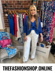 Nina royal blue three way knitted top 8-18
