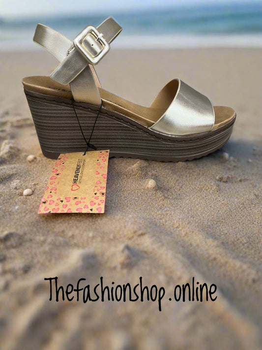 Heavenly Feet gold Orion sandals sizes 3-7 (36-41)