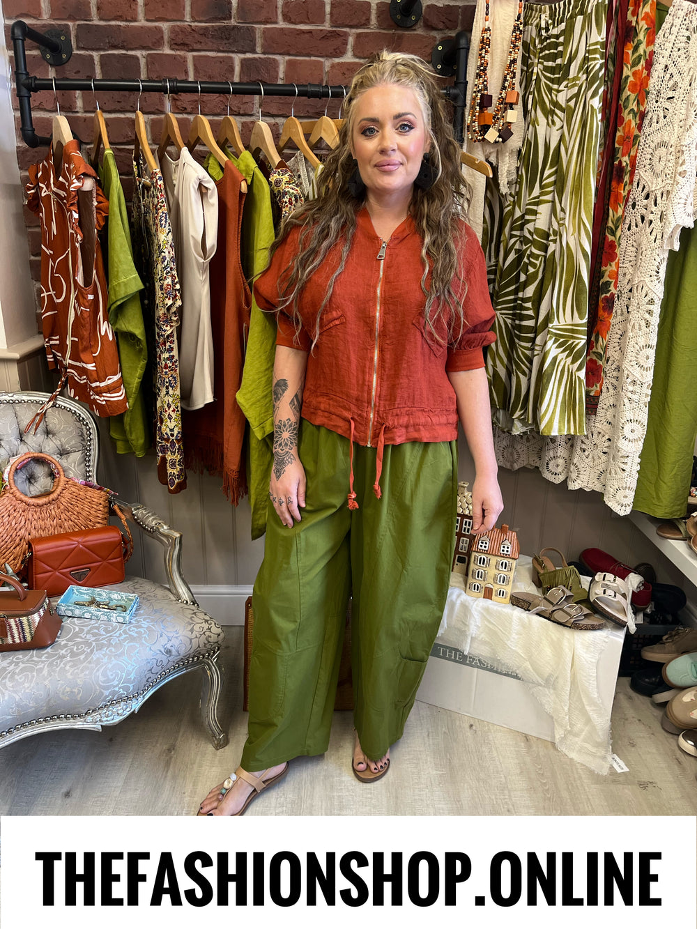 Patsy cinnamon linen jacket 8-14