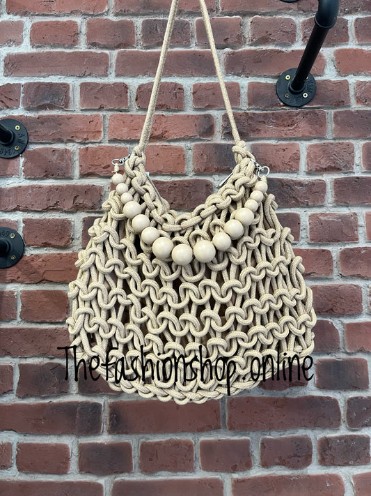 Mocha chunky knitted bag