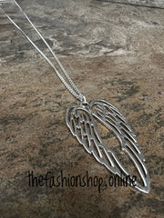 Silver angel wings necklace