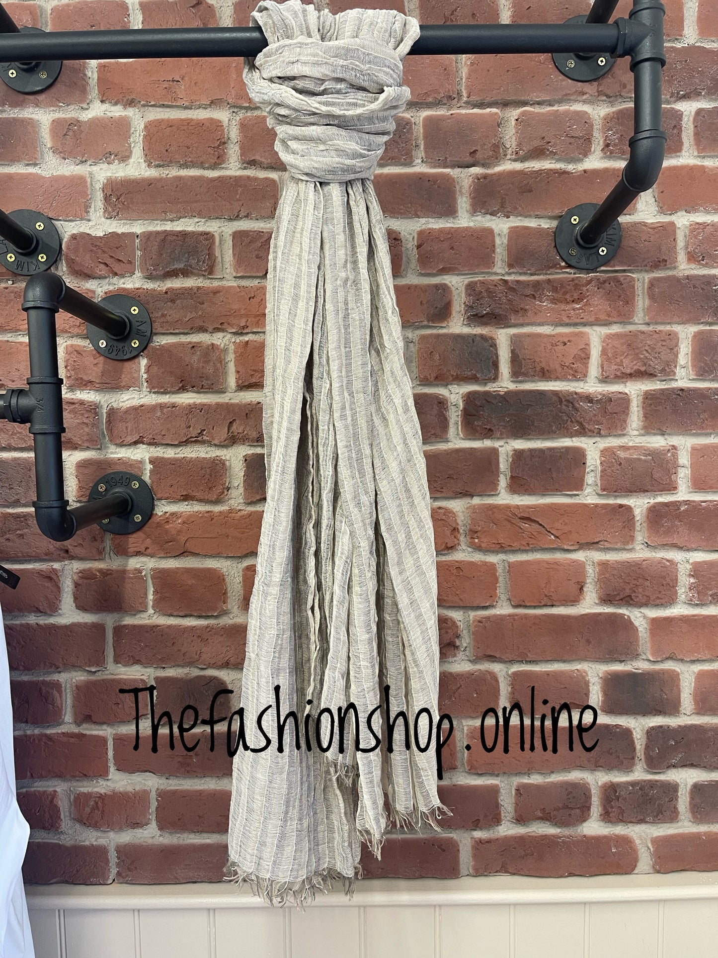 Shades of mocha pinstripe scarf