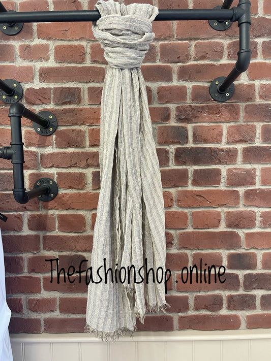 Shades of mocha pinstripe scarf