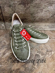 Rieker green leather trainers sizes 4-9 (37-43)