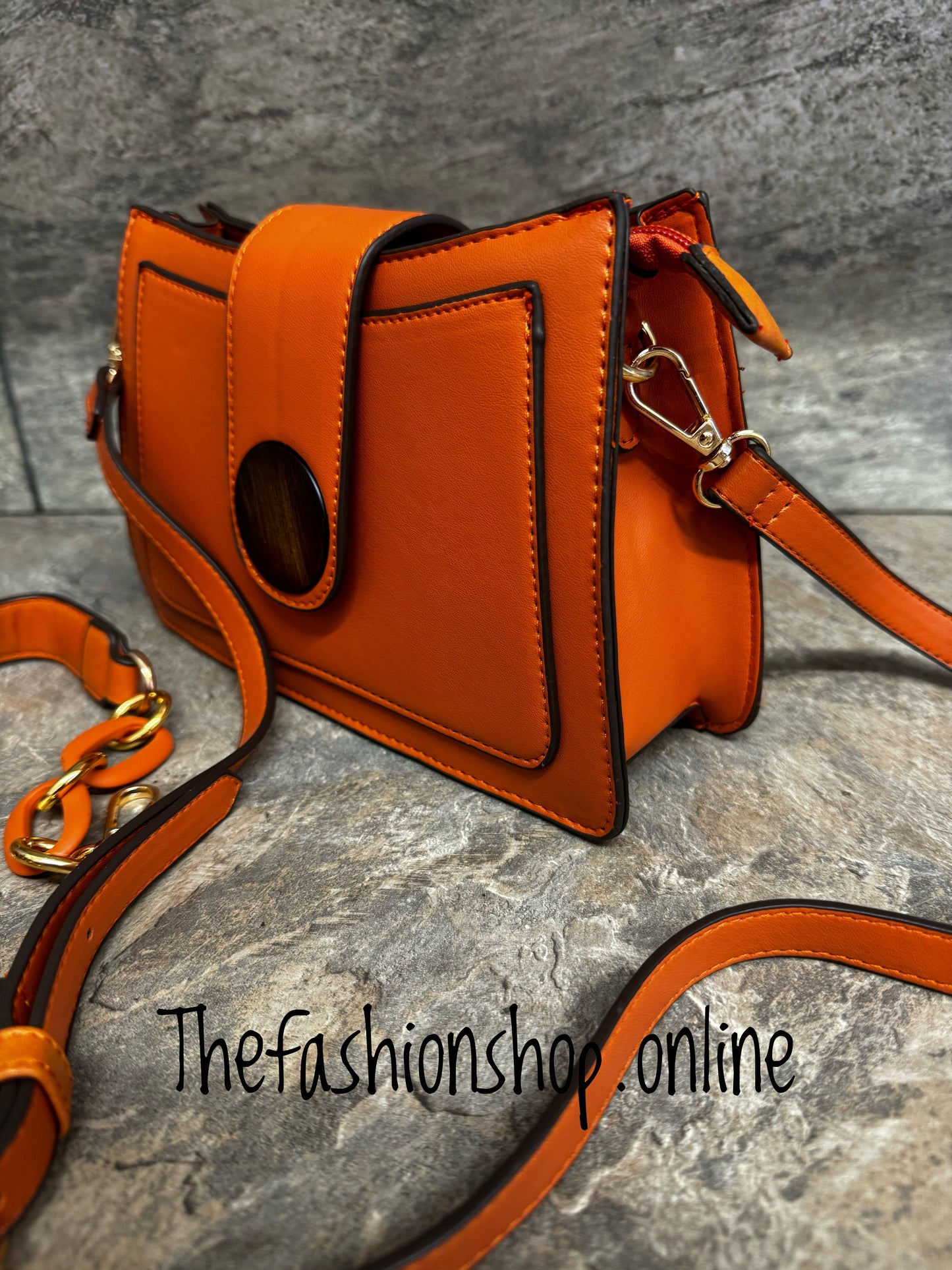 Orange small disc bag with two straps